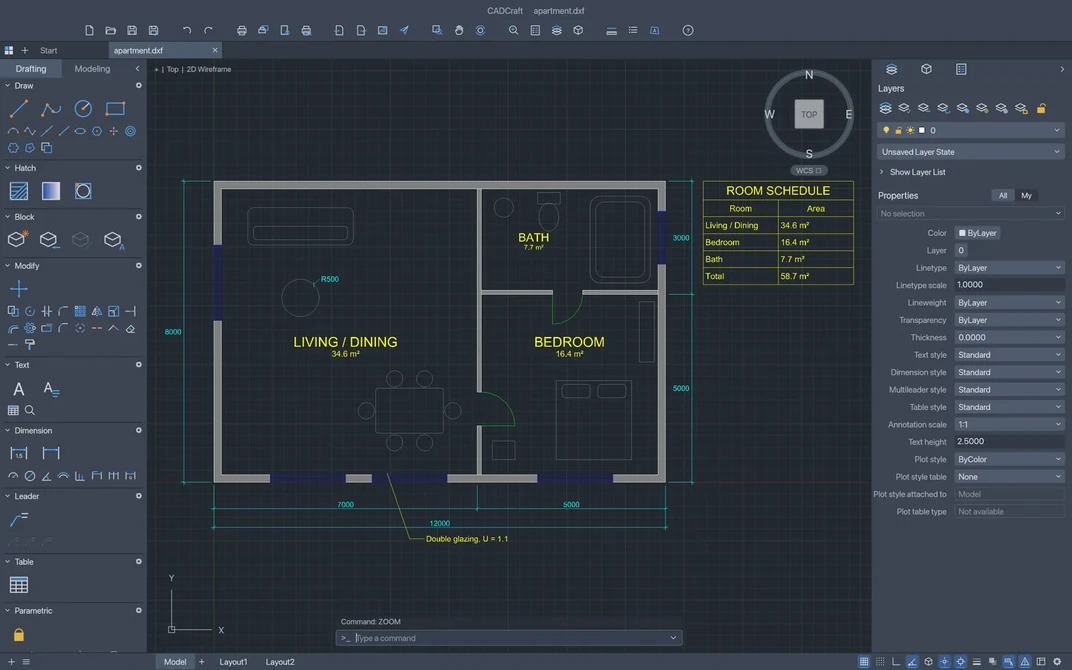CADCraft open on the Nixorium student desktop